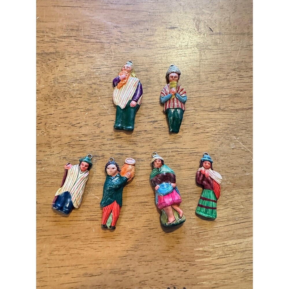 Vintage Handmade Salt Bread Dough Peruvian Christmas Ornaments Peru